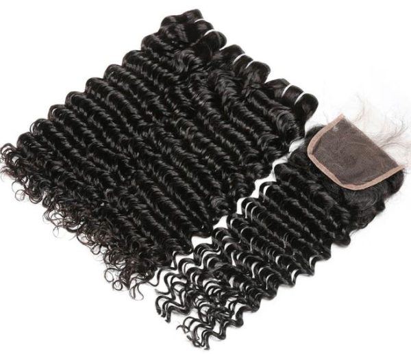 Peruvian Deep Wave – 3 Bundles + Closure Set